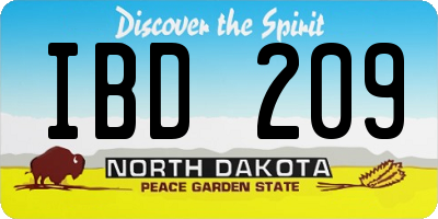 ND license plate IBD209