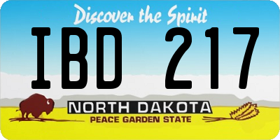 ND license plate IBD217