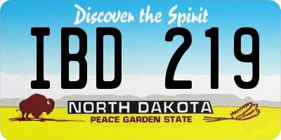 ND license plate IBD219