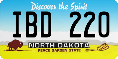 ND license plate IBD220