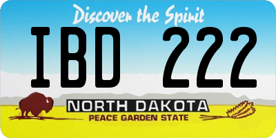 ND license plate IBD222
