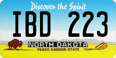 ND license plate IBD223