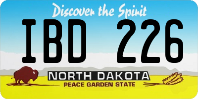 ND license plate IBD226