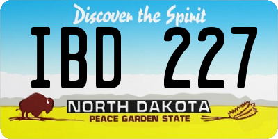 ND license plate IBD227