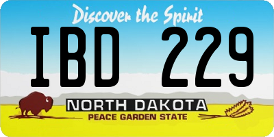 ND license plate IBD229