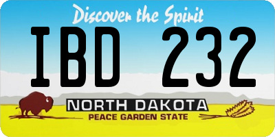 ND license plate IBD232