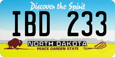 ND license plate IBD233