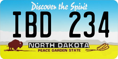 ND license plate IBD234