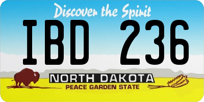 ND license plate IBD236