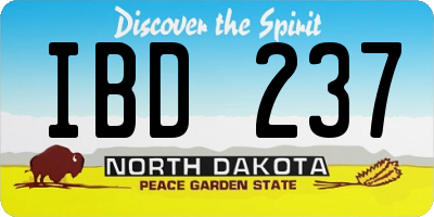 ND license plate IBD237