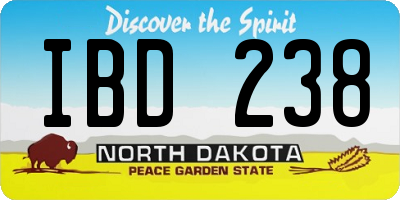 ND license plate IBD238