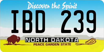ND license plate IBD239