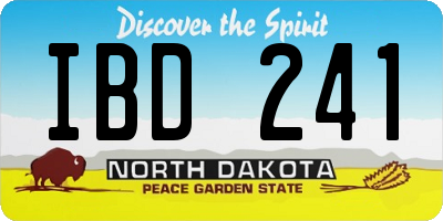 ND license plate IBD241