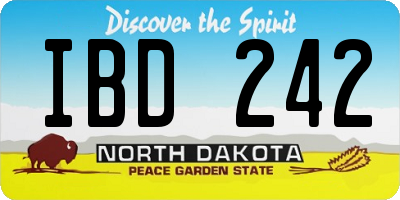 ND license plate IBD242