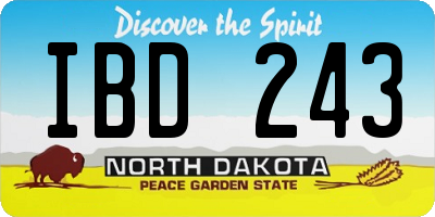 ND license plate IBD243