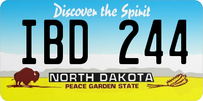 ND license plate IBD244