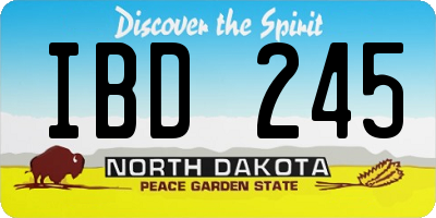 ND license plate IBD245