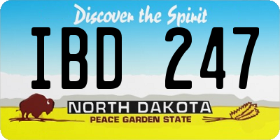 ND license plate IBD247