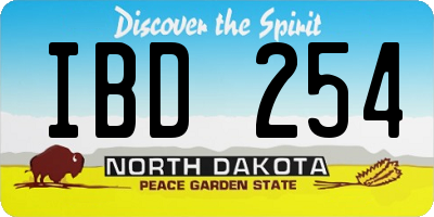 ND license plate IBD254