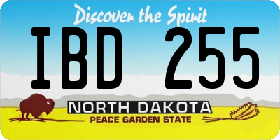 ND license plate IBD255