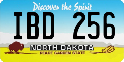 ND license plate IBD256