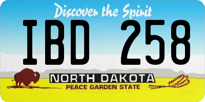 ND license plate IBD258