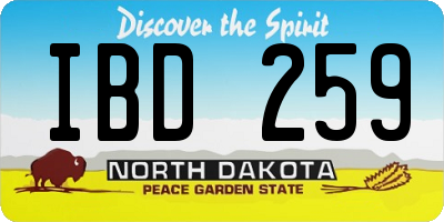 ND license plate IBD259