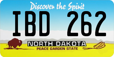 ND license plate IBD262