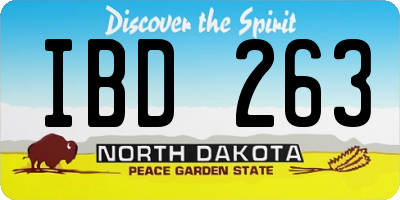 ND license plate IBD263