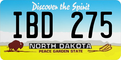 ND license plate IBD275