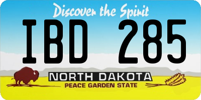 ND license plate IBD285
