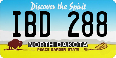 ND license plate IBD288
