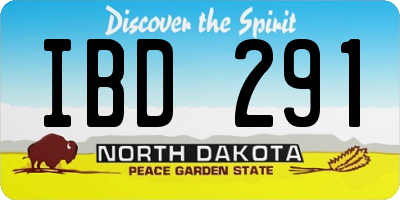ND license plate IBD291