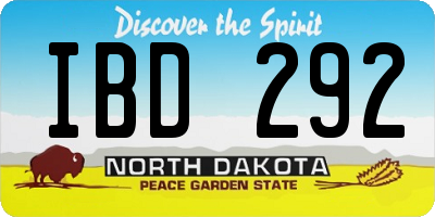 ND license plate IBD292
