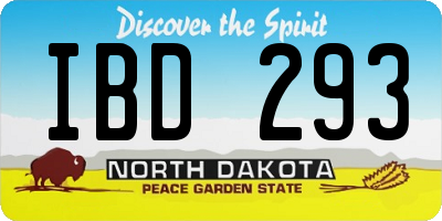 ND license plate IBD293