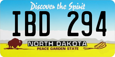 ND license plate IBD294