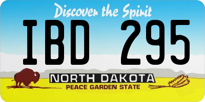 ND license plate IBD295