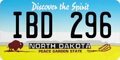ND license plate IBD296