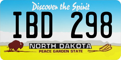 ND license plate IBD298
