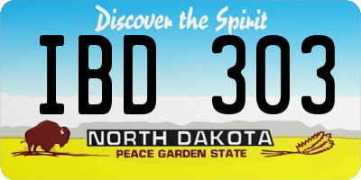 ND license plate IBD303