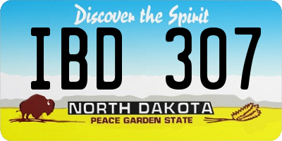 ND license plate IBD307
