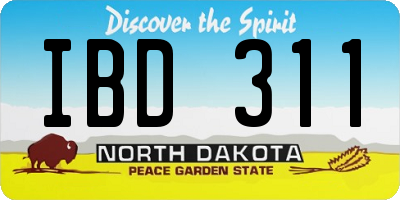 ND license plate IBD311