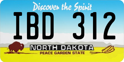 ND license plate IBD312