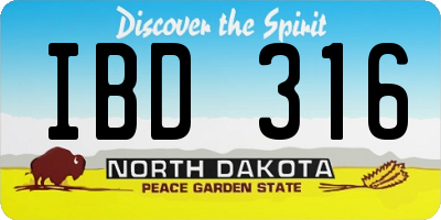 ND license plate IBD316