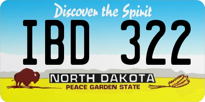 ND license plate IBD322