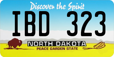 ND license plate IBD323