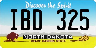 ND license plate IBD325