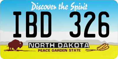 ND license plate IBD326