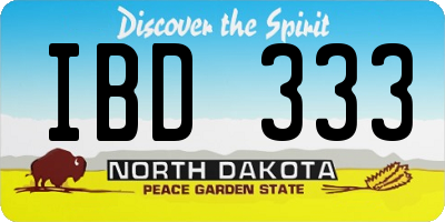 ND license plate IBD333