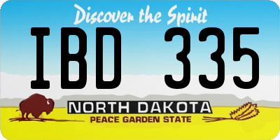 ND license plate IBD335